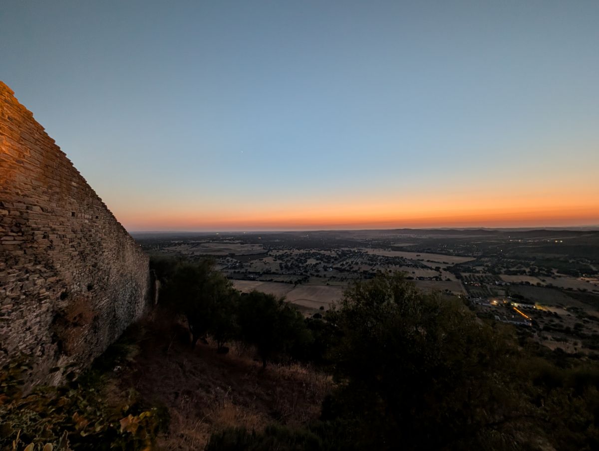 Looking over the Alentejo plains from Monsaraz at dusk