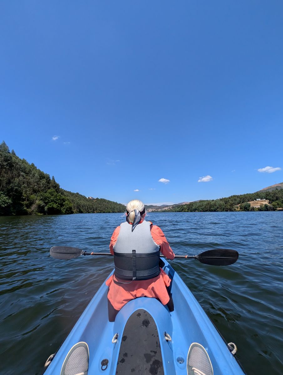 Shirley kayaking on the Douro river
