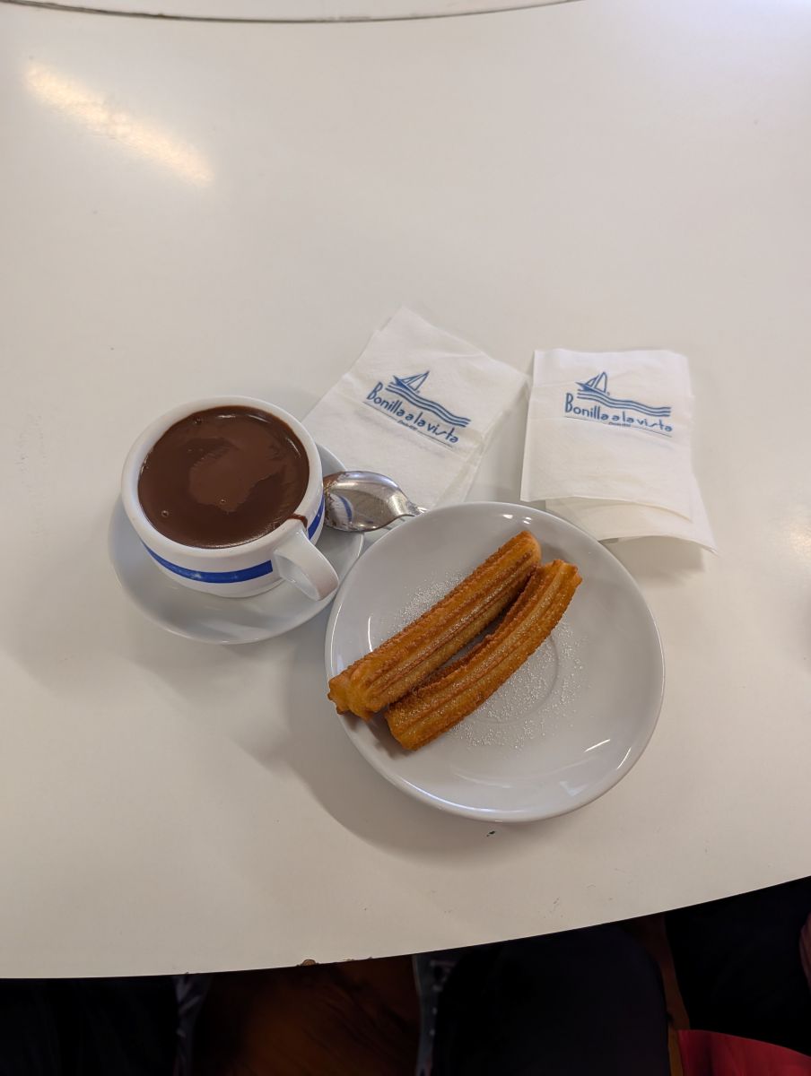 Churros and chocolate at Bonilla a la Vista, A Coruña