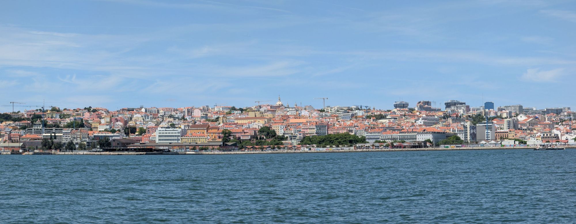 Lisbon skyline seen from across the Tagus River