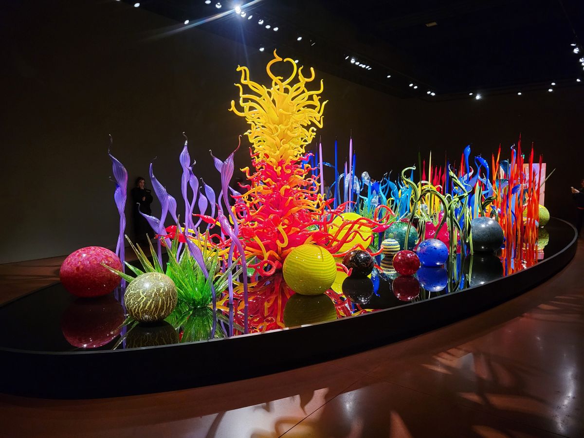 Chihuly Garden and Glass installation, Seattle — explosively colorful glass sculptures